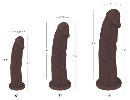 Silexpan Dark Hypoallergenic Silicone Dildo - 9 Inch